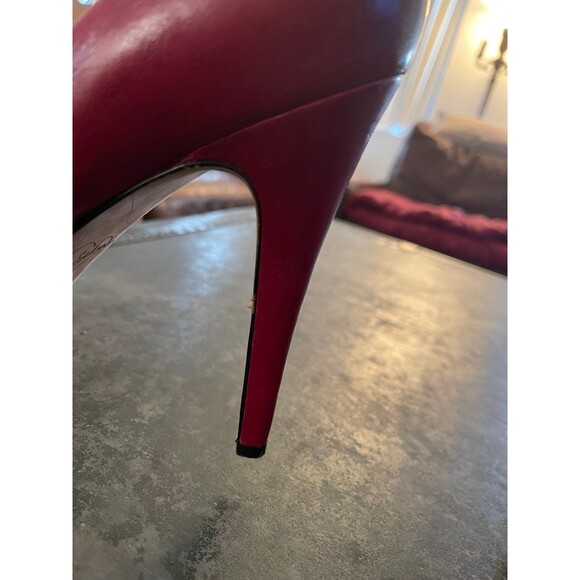 Sam Edleman Red Leather Open Toe High Heel Mary Jane’s in a Size 9 - Picture 4 of 7